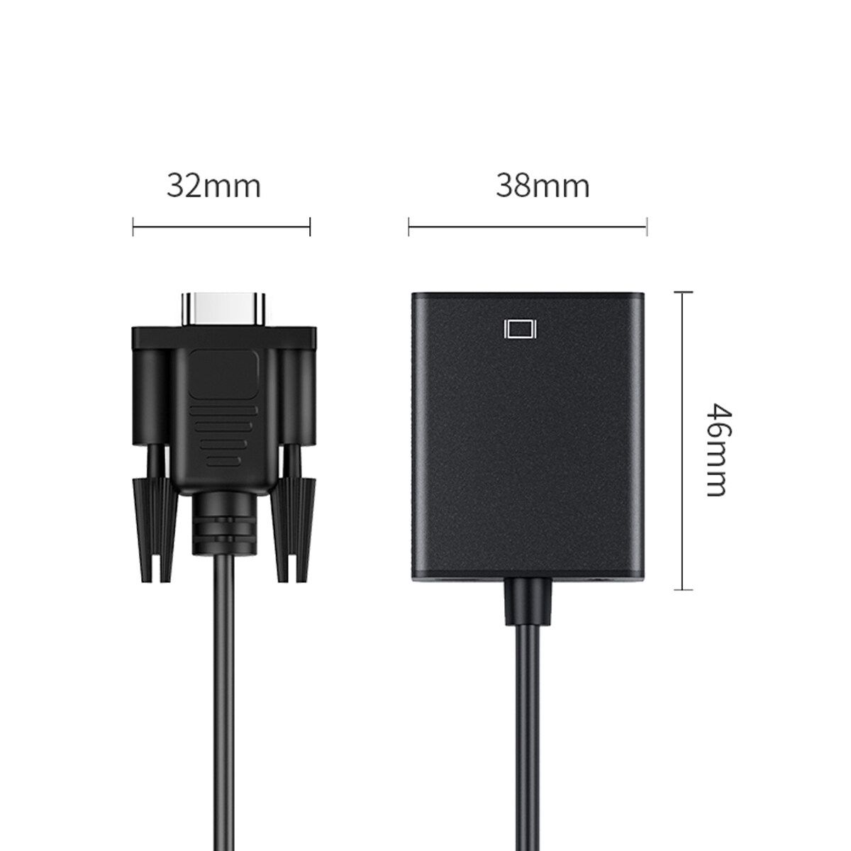 Biaze VGA To HD Converter Cable Video Cable Audio Cable HD Converter For TV Screen Projector ZH32 Black