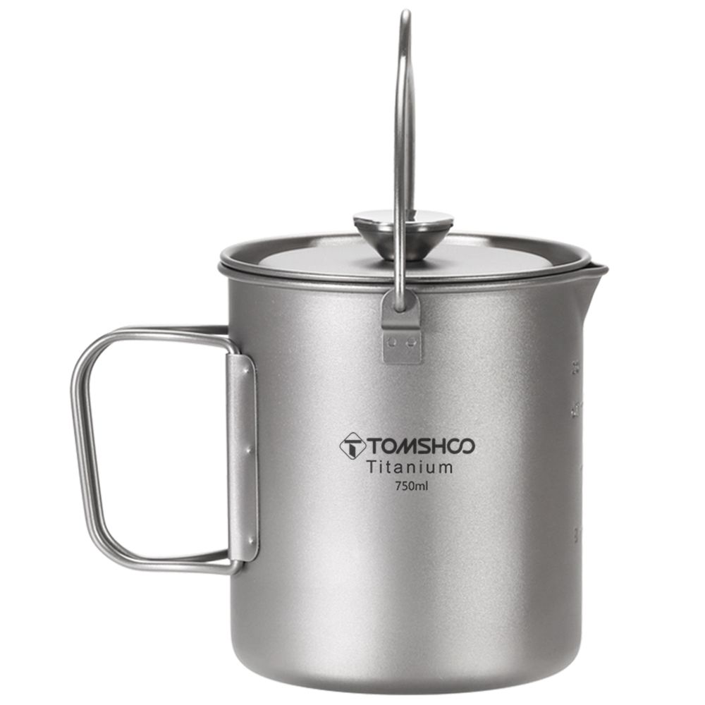 750ml Camping Coffee Cup With Press Plate Titanium Coffee