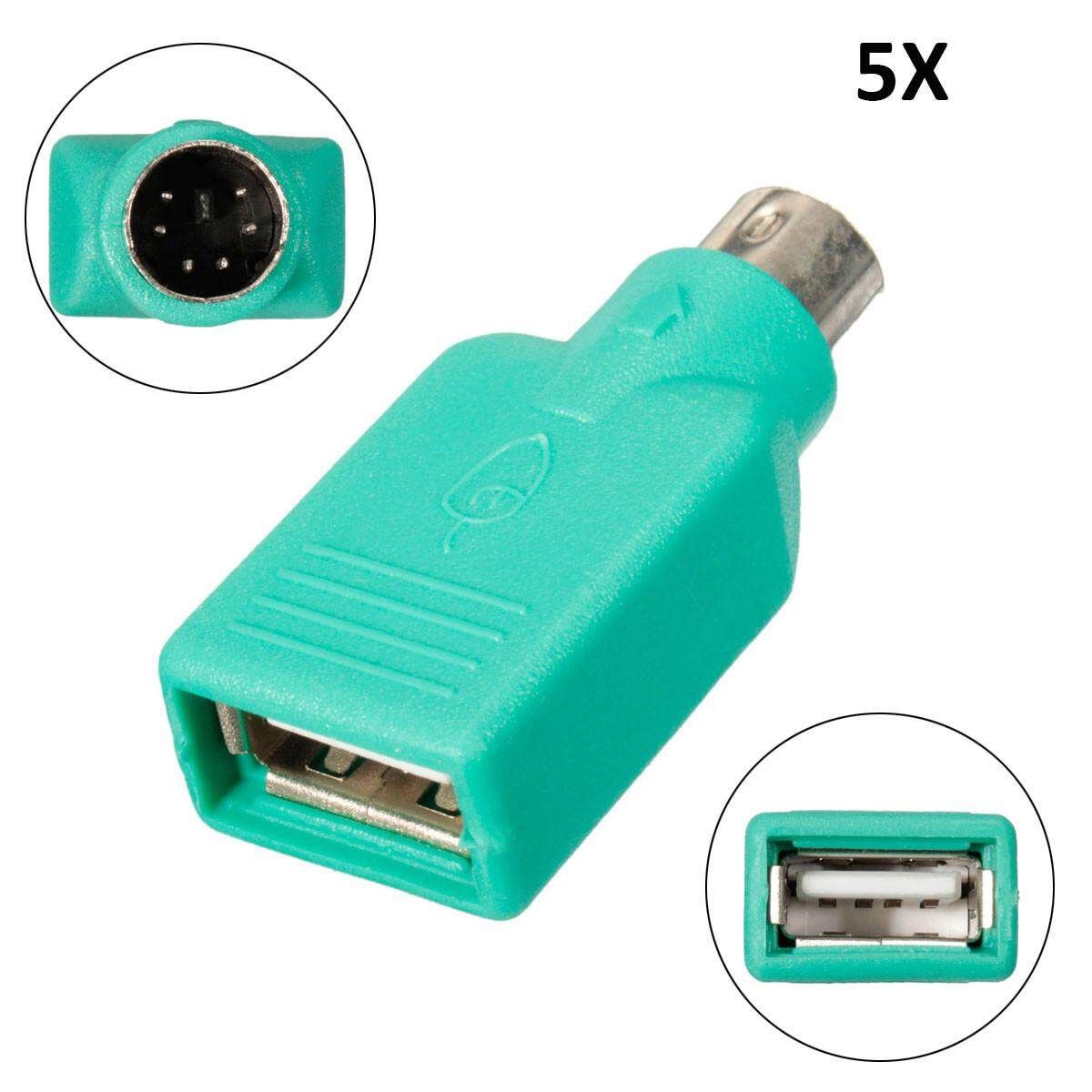 5PCS Fast PS2 To USB 2.0 Adapter Converter For Mouse/Keyboard Laptop PC Computer UK