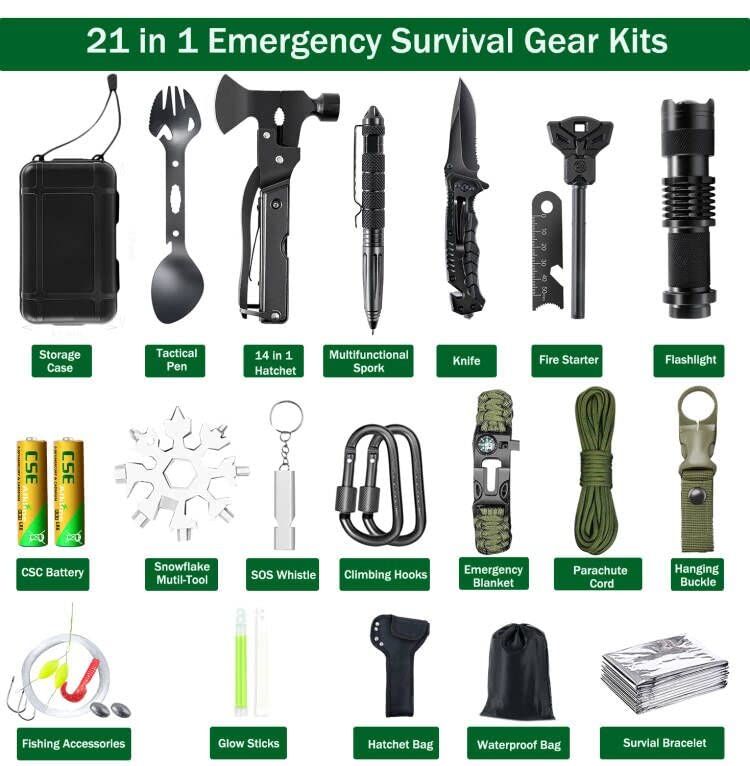 Gifts For Men Dad Husband Survival Kits 21 In 1 Survival Gea