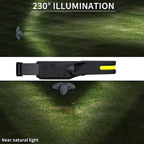 2 Pack Rechargeable LED Headlamp With 230 Illumination Water