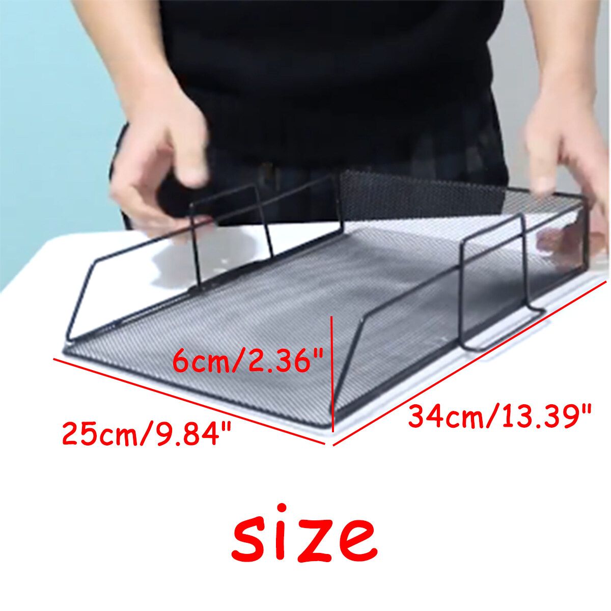 4 Layers Metal Document Trays Desktop Stackable Letter Trays File Organizers Silver