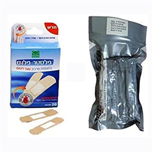 Set Of 4 Israeli Bandage And 20 Bandaids With Blood Clotting