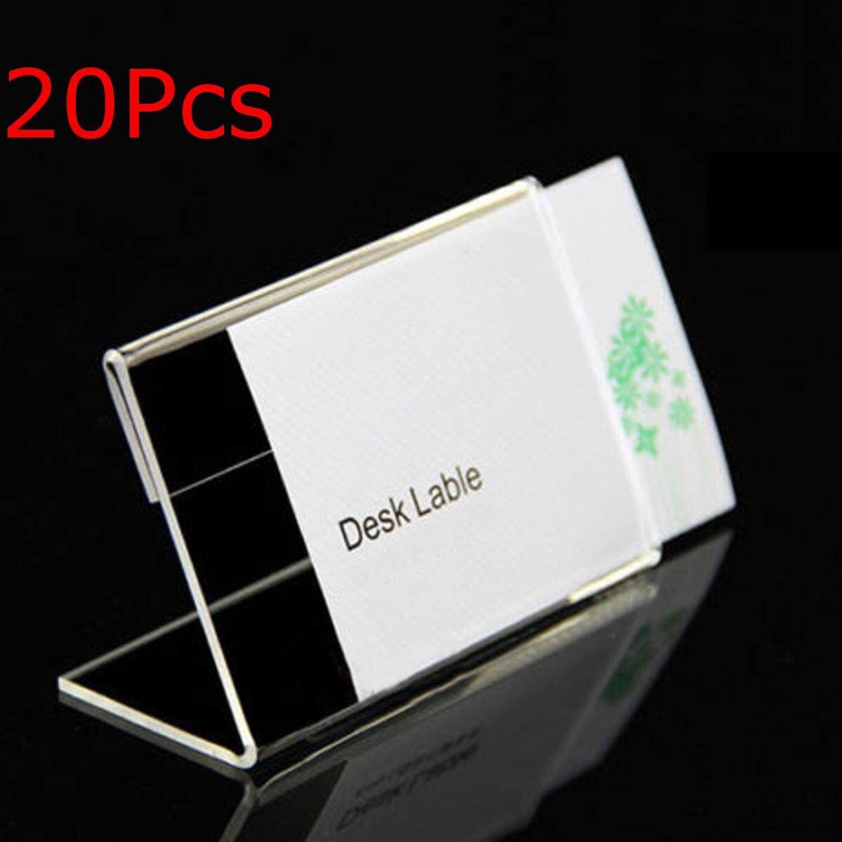 20pcs Acrylic Name Card Display Holder Label Price Sign Tag Shop Stands 9cmx6cm