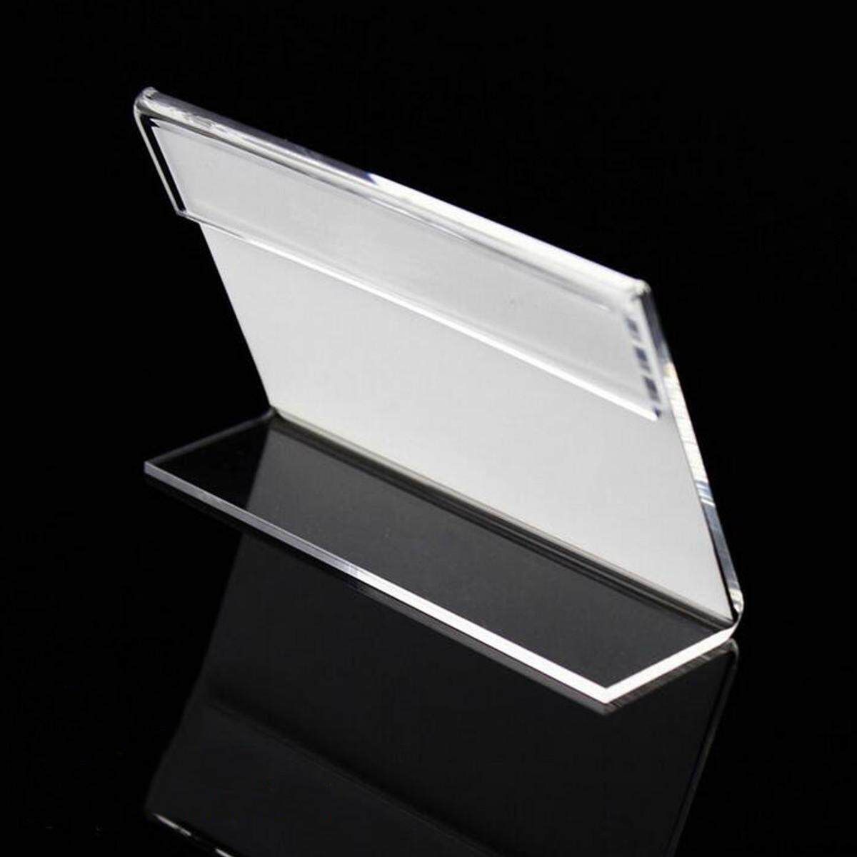20pcs Acrylic Name Card Display Holder Label Price Sign Tag Shop Stands 9cmx6cm