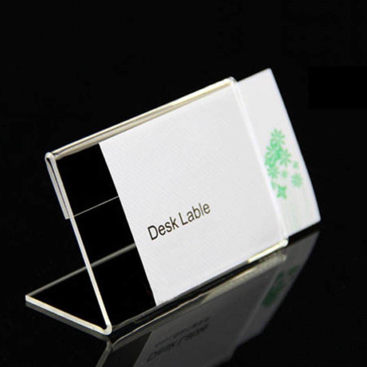 20pcs Acrylic Name Card Display Holder Label Price Sign Tag Shop Stands 9cmx6cm