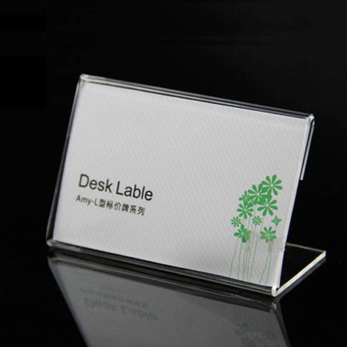 20pcs Acrylic Name Card Display Holder Label Price Sign Tag Shop Stands 9cmx6cm