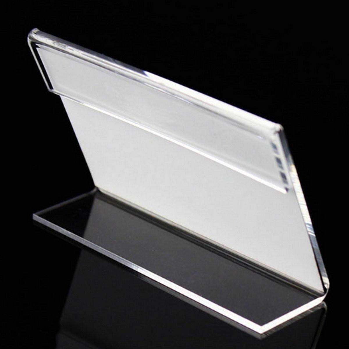 20pcs Acrylic Name Card Display Holder Label Price Sign Tag Shop Stands 9cmx6cm