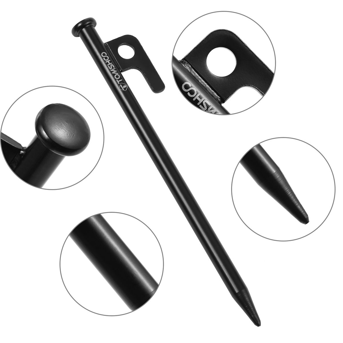 8 Inch Tent Pegs 6PCS Heavy Duty Steel