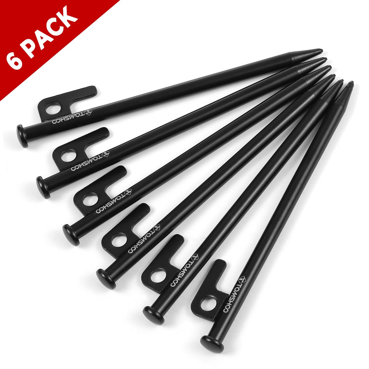8 Inch Tent Pegs 6PCS Heavy Duty Steel
