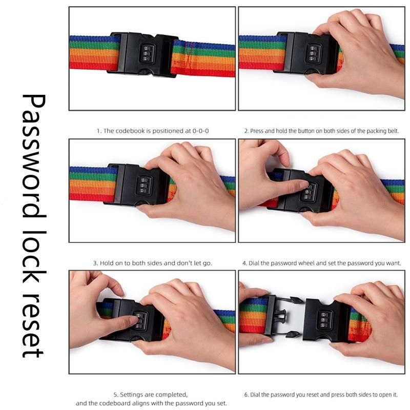 2023 Summer Travel accessories Travel Luggage Strap Password Lock Packing Belt Secure Lock Anti-theft Luggage Strap Belt Lock