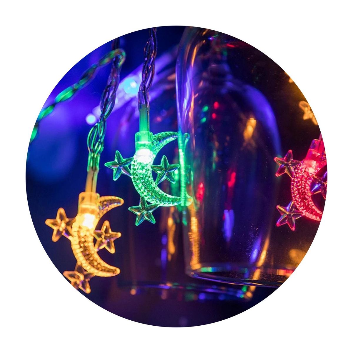 String Light Moon Star Holiday Party String Light Decoration C