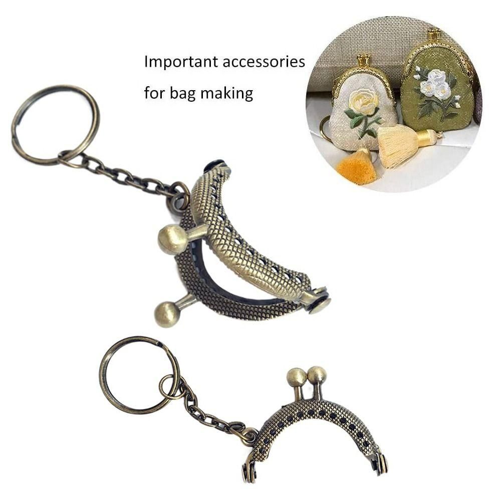 1pc Retro Purse Clasp Frame Bag Kiss Clasp Lock Metal Purse Frame for DIY Craft Purse Bag Making Accessories