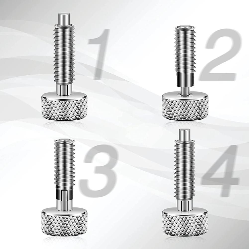 2 Pcs Hand Retractable Spring Plunger Stainless Steel Lock Out M6 Type Quick Release Pins for Rolling Toolbox Packout