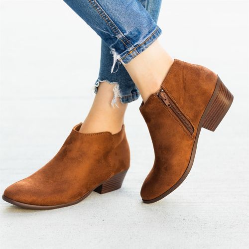 Women Shoes High Heel Sexy Leather Boot Shoes-Brown