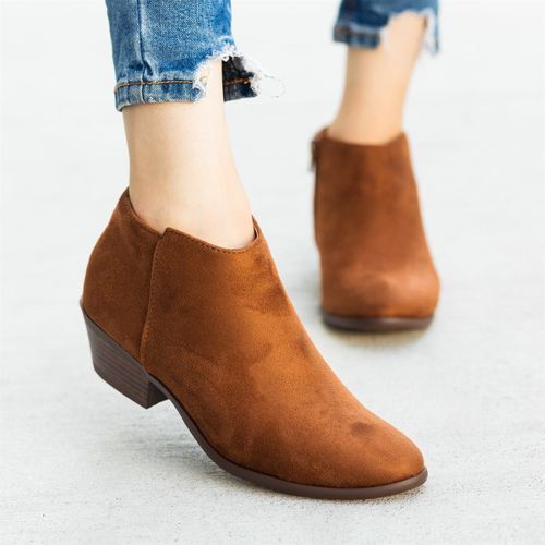 Women Shoes High Heel Sexy Leather Boot Shoes-Brown