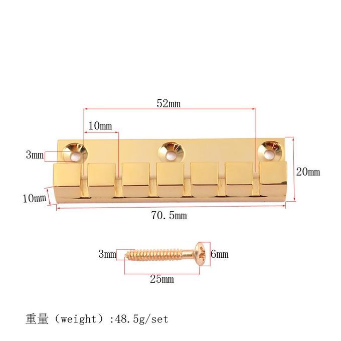 Zinc Alloy Electric Guitar Replacement Fixed Bridge Musical Instrument