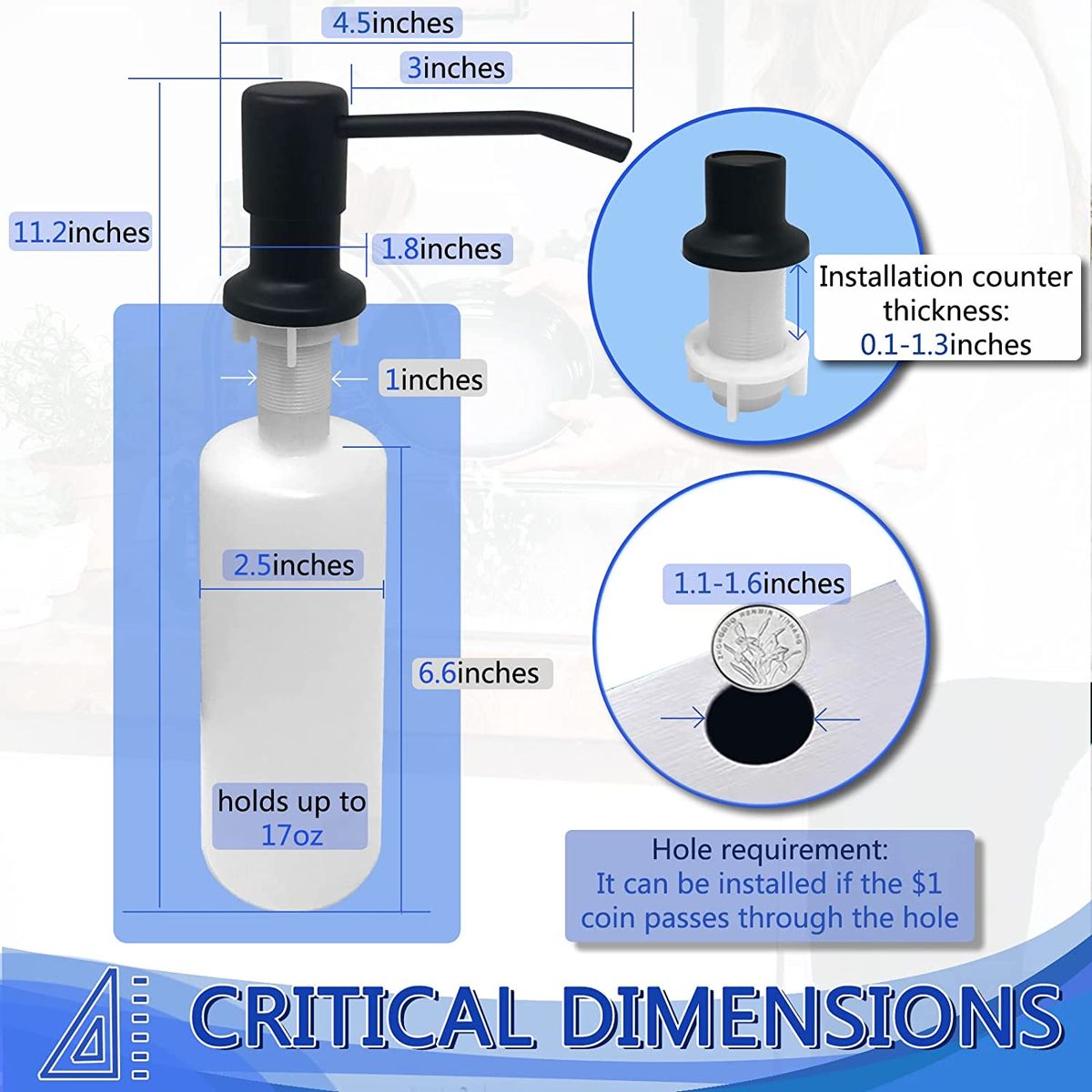 Built In Soap Dispenser For Kitchen Sink .SEE VIDEO BELOW