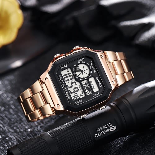 Digital  Sport Wristwatch- Rose Gold