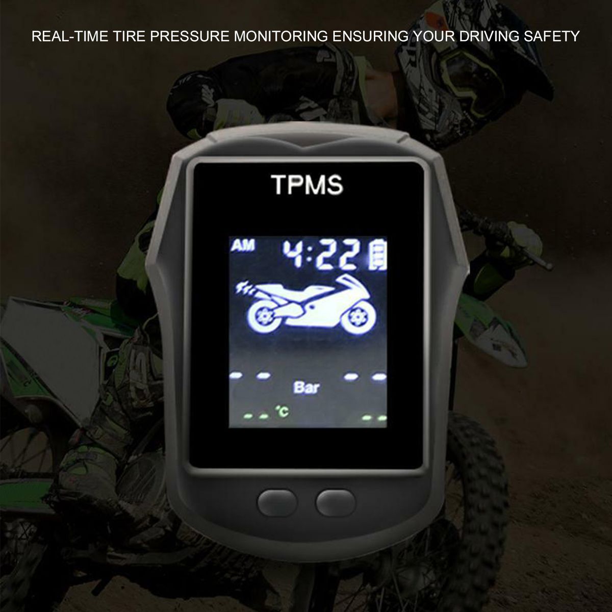 Motorcycle Exterior TPMS Wireless Tire Pressure Temperature
