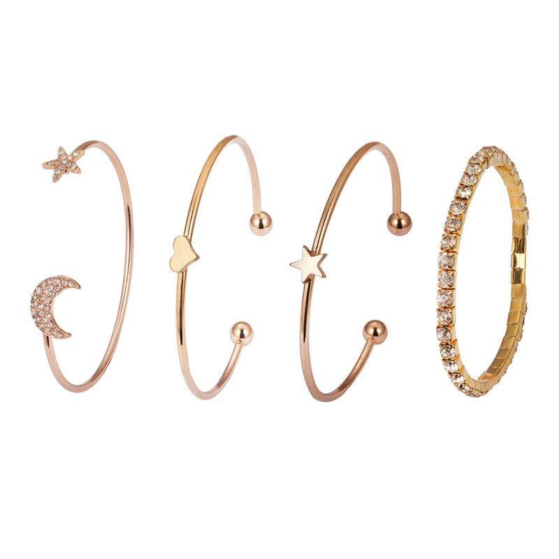 4Pcs/Set Women Bracelets Women Jewelry Fashion Accessorries-Gold