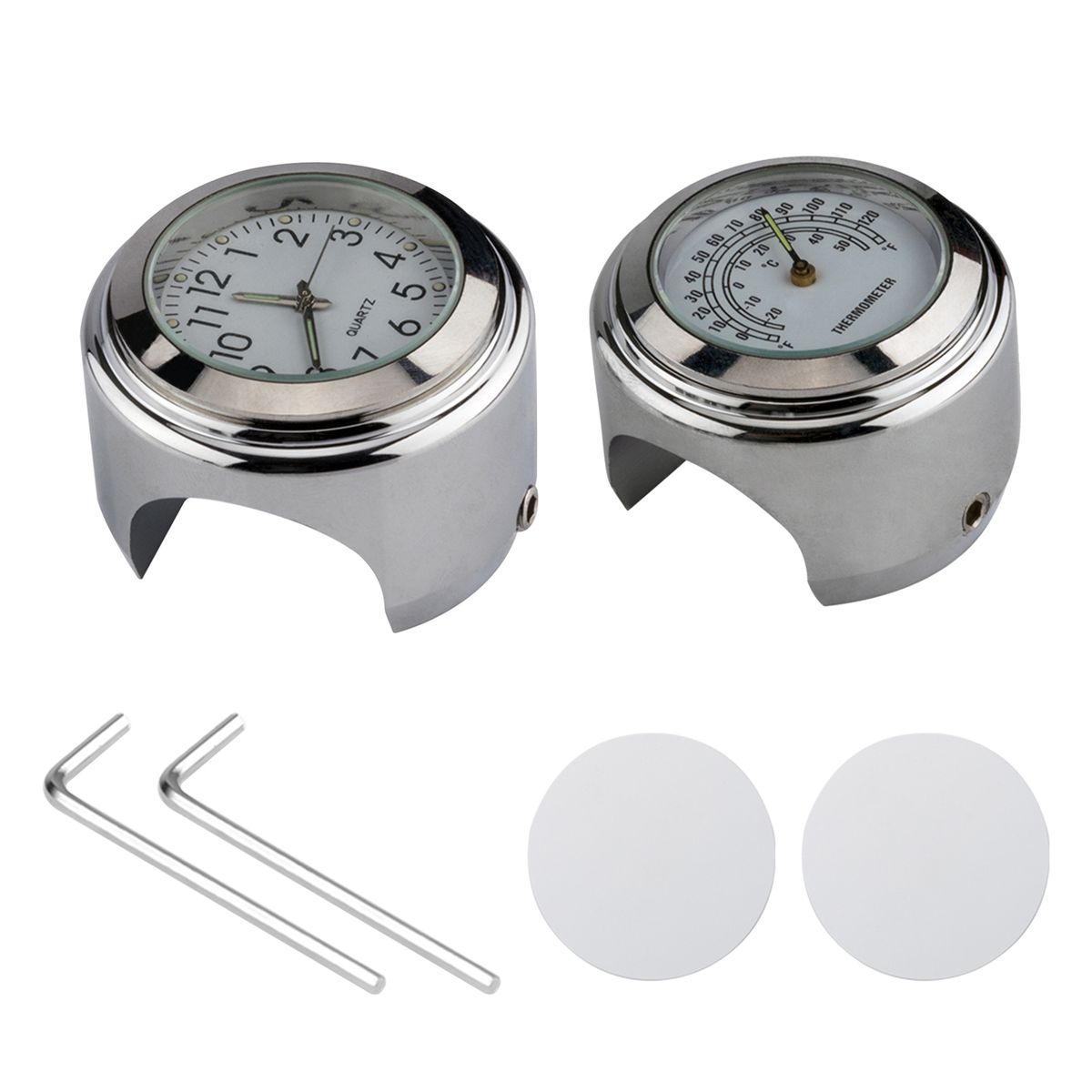 Universal Motorcycle Handlebar Clock Bicycle Thermometer