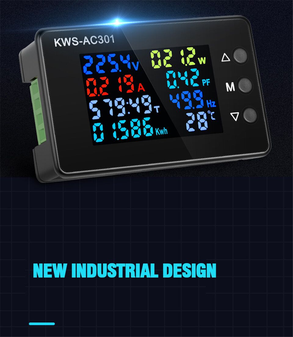 8 In1 Digital Voltmeter Ammeter KWS-AC301 AC 50-300V Power