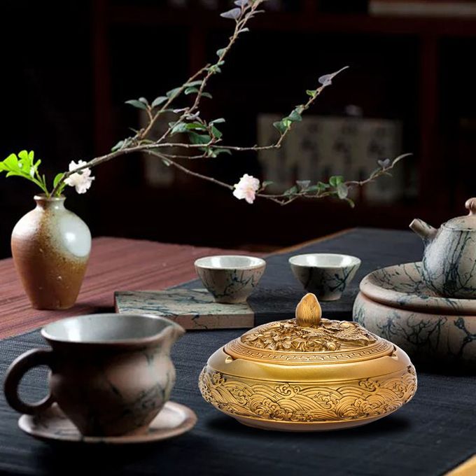 Coffee Table Decor  Ashtray For Outside Gold