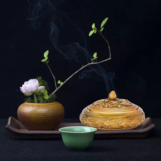 Coffee Table Decor  Ashtray For Outside Gold