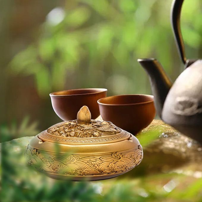 Coffee Table Decor  Ashtray For Outside Gold