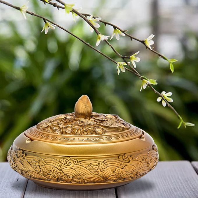 Coffee Table Decor  Ashtray For Outside Gold