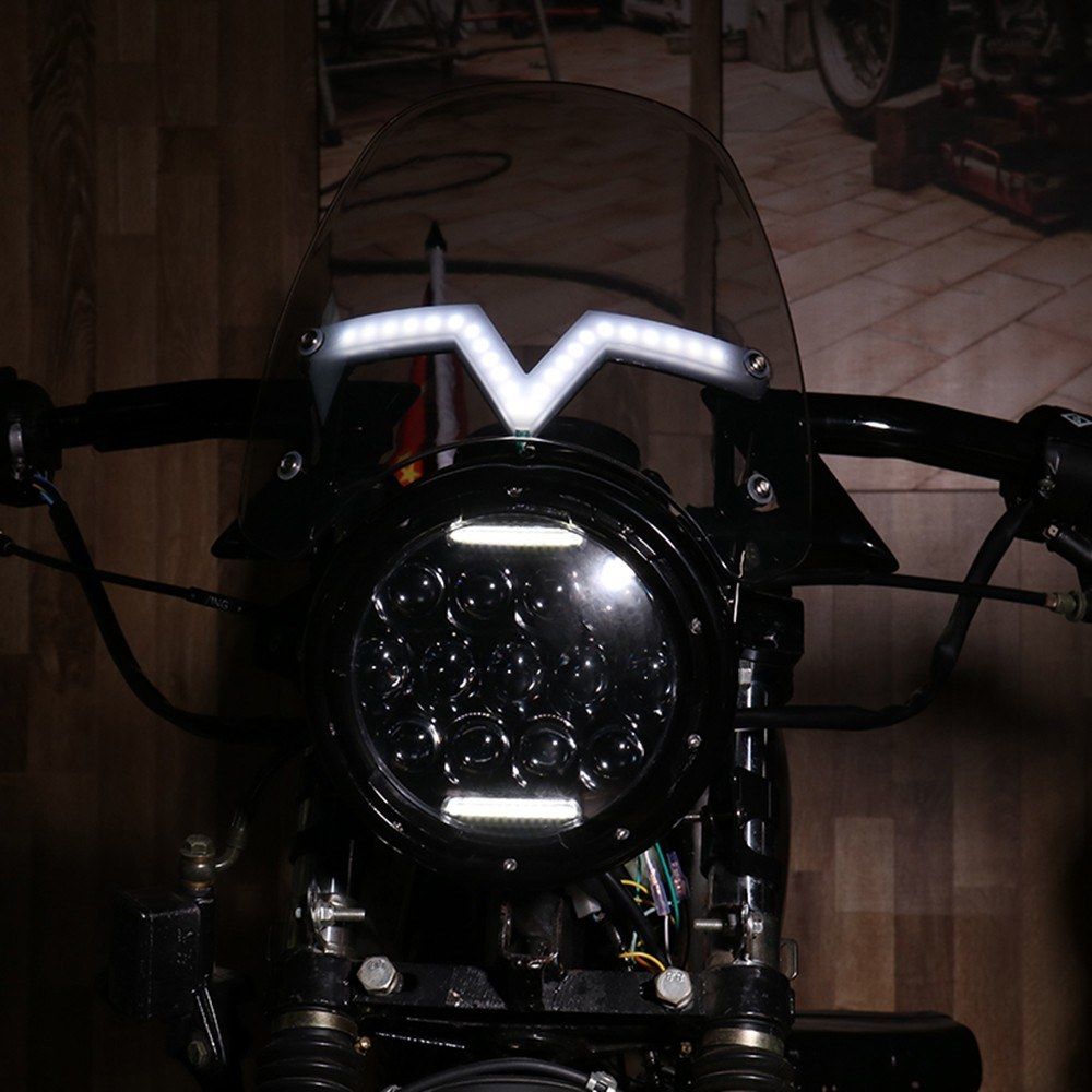 Universal Motorcycle Windshield Windscreen With DRL Turn