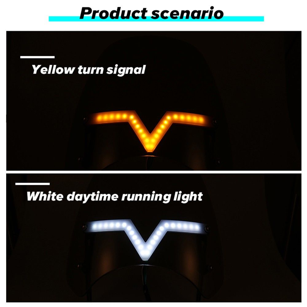 Universal Motorcycle Windshield Windscreen With DRL Turn