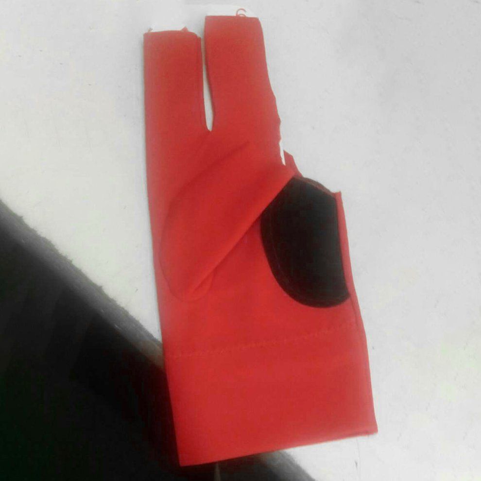 Spandex Snooker Billiard Cue Glove Pool Left Hand Open Three Finger Accessory-red