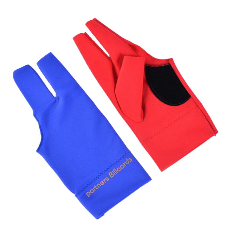 Spandex Snooker Billiard Cue Glove Pool Left Hand Open Three Finger Accessory-red
