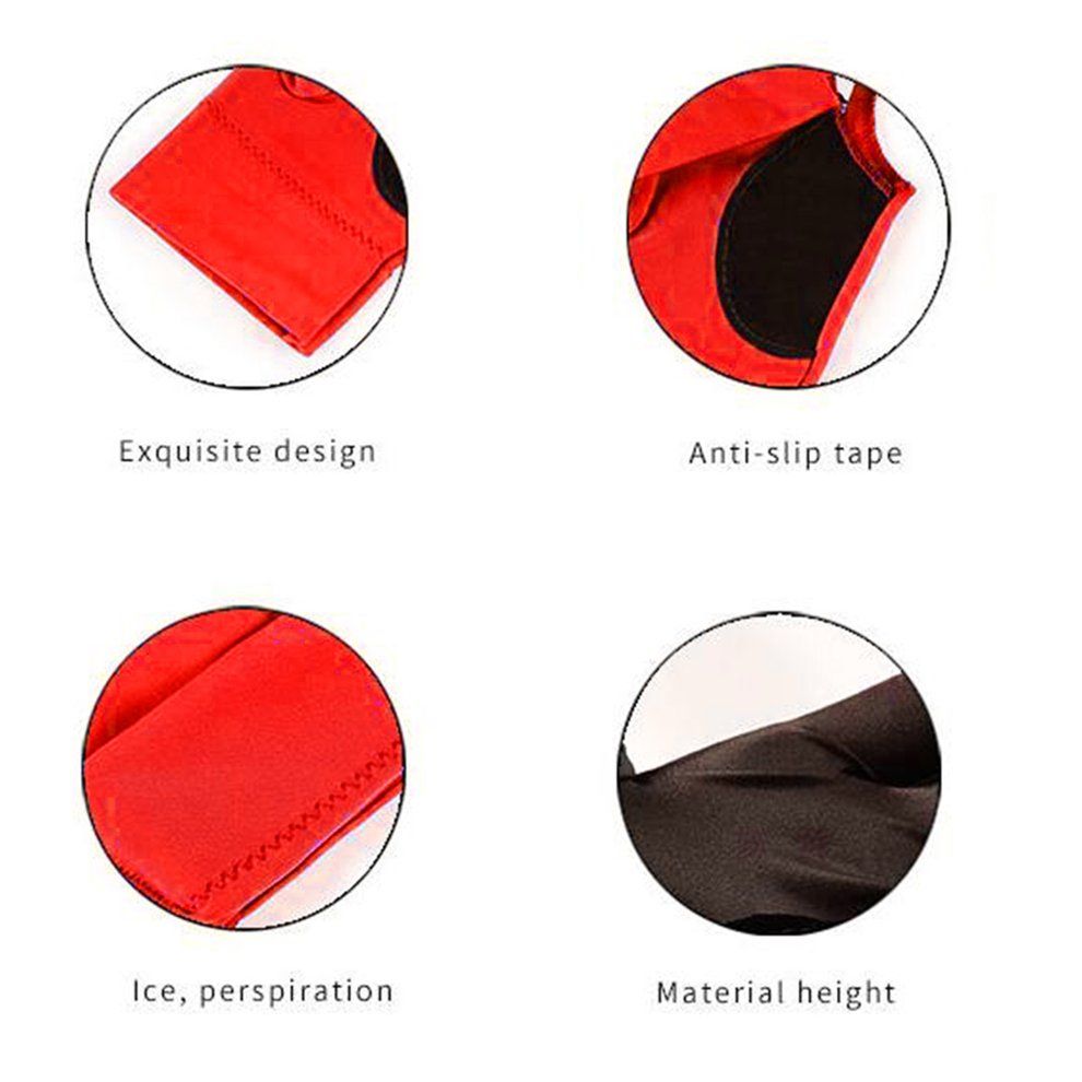 Spandex Snooker Billiard Cue Glove Pool Left Hand Open Three Finger Accessory-red