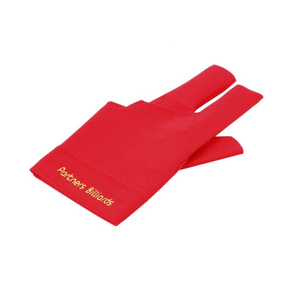 Spandex Snooker Billiard Cue Glove Pool Left Hand Open Three Finger Accessory-red