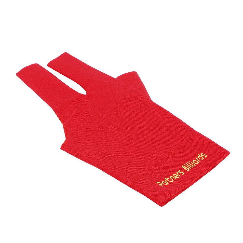 Spandex Snooker Billiard Cue Glove Pool Left Hand Open Three Finger Accessory-red