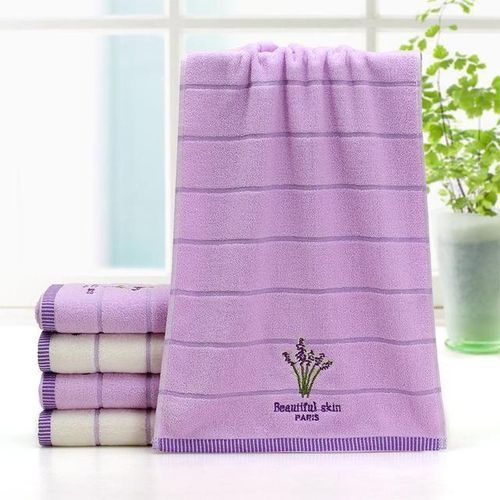 2pcs/set 34*75cm Elegant Lavender Cotton Terry Towels