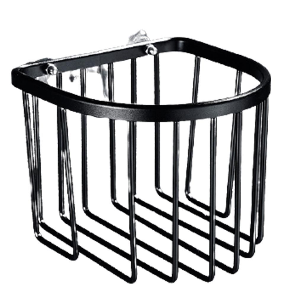 Tissue Box Perforated Paper Towel Basket Rack Wall Black)