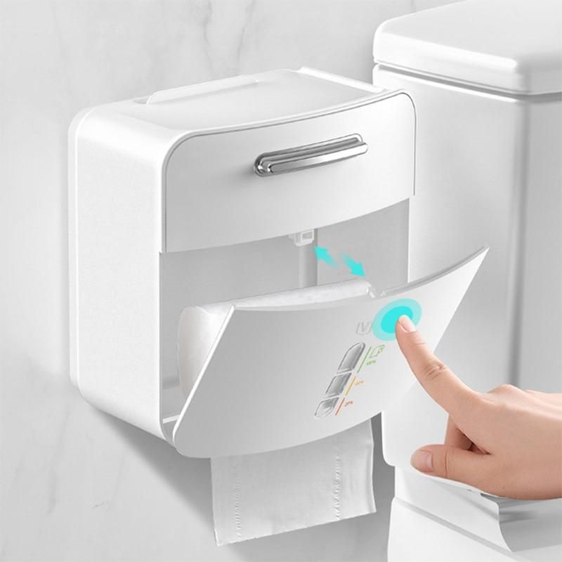 Paper Towel Dispenser Toilet Paper Holder Waterproof Tissue Box Wall Mount Storage Shelf Rack Paper Storage Box Bathroom Product