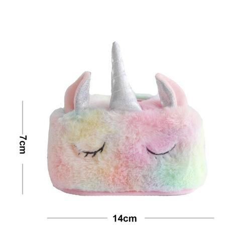 3 Pcs Creative Unicorn Towel Set Tissue Box Bedroom Desktop Decoration Girl Heart Tissue Set I Pink Pink Plush Home Towel Set