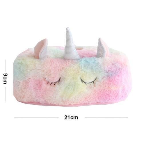 3 Pcs Creative Unicorn Towel Set Tissue Box Bedroom Desktop Decoration Girl Heart Tissue Set I Pink Pink Plush Home Towel Set