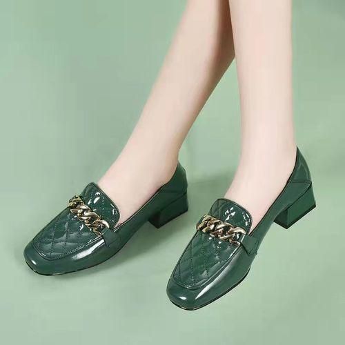 Women's Shoes Pumps Slip-on Shoes Heels Office Ladies Footwear-Green