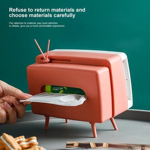 Tv Tissue Box Mobile Phone Stand Desktop Tissue Napkin Container Holder Rack Napkin Case Organizer Home Car Decor Toys Boxes