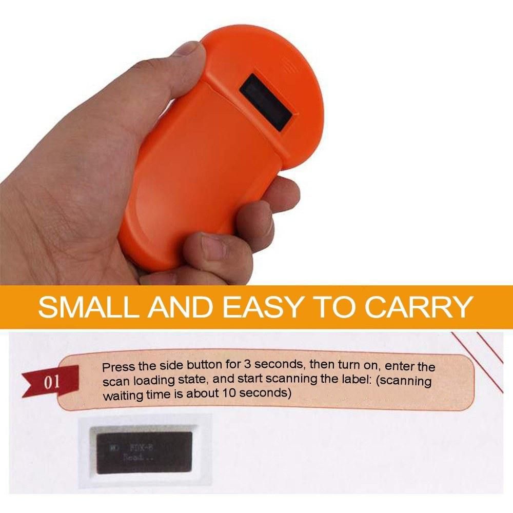 LF 134.2KHz Pocket Reader Handheld Animal Chip Reader Scanner Pet Dog Cat ID Reader