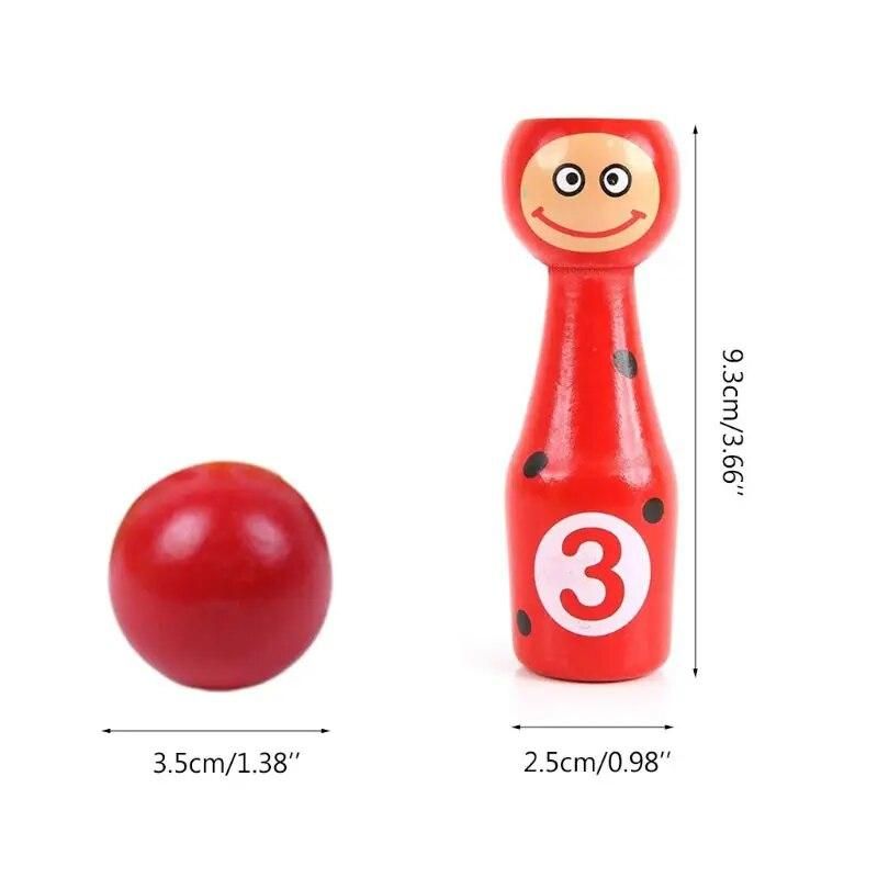 13pcs/set Wooden Bowling Set 10 Pins 3 Ball Animal Bowling Game for Children Drop Shipping