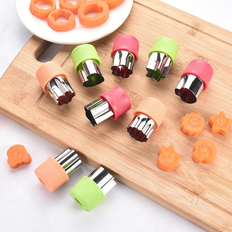 Star Heart Shape Vegetables Cutter Plastic Handle 3Pcs