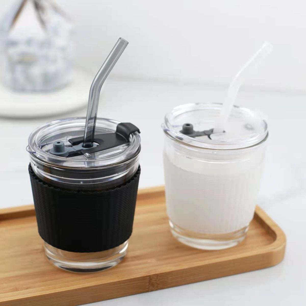 Coffee Beer Water Cup Drink Mug With Cover With Straws