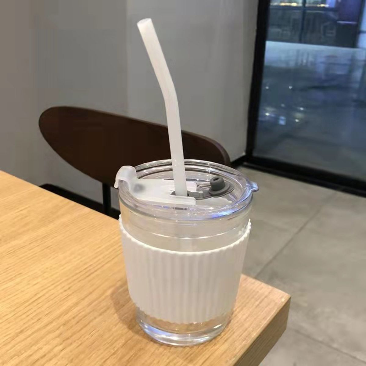 Coffee Beer Water Cup Drink Mug With Cover With Straws
